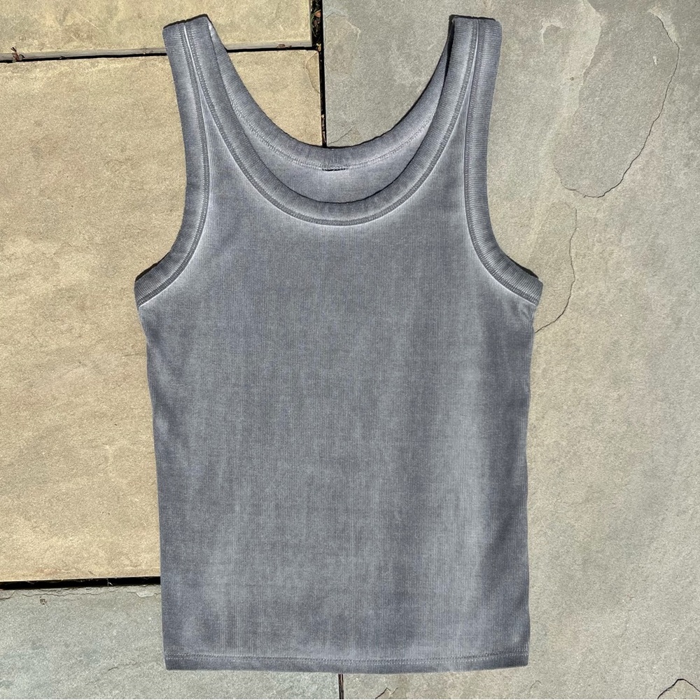 SOLD - Overdyed Black Grey Tank Top